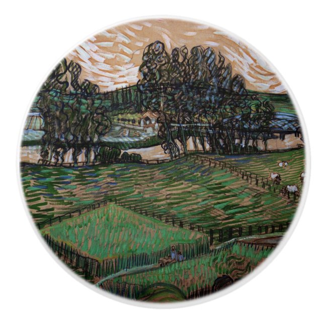 Pomo De Cerámica Paisaje con puente sobre el Oise (van Gogh) (Anverso)