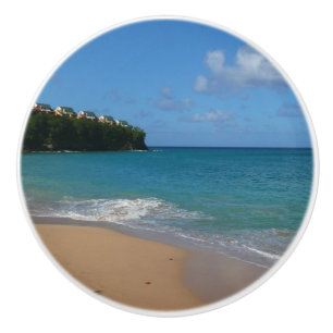 Pomo De Cerámica Paisaje de vacaciones tropicales en la playa de Sa