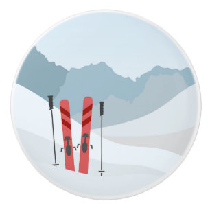 Pomo De Cerámica Paisaje invernal