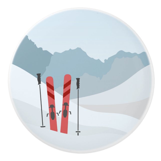 Pomo De Cerámica Paisaje invernal (Anverso)