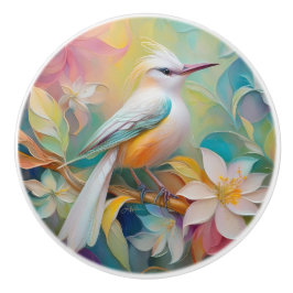 Pomo De Cerámica Pájaro de Fantasía Rumped Dorado