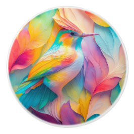 Pomo De Cerámica Pájaro de seda de aves de fantasía