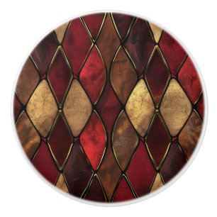 Pomo De Cerámica Palillo de cerámica de oro rojo vintage