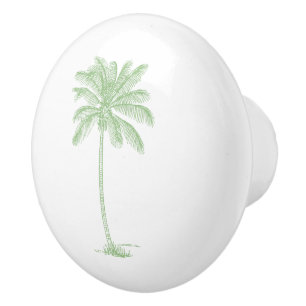 Pomo De Cerámica Palmetto verde y blanco