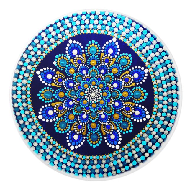 Pomo De Cerámica Palo real de cerámica azul (Anverso)