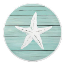 Pañuelo Aqua Blue Starfish Sea Star Faux Wood Draw