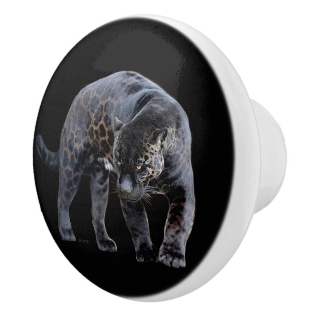 Pomo De Cerámica Pañuelo de cerámica negra Jaguar Diablo (Derecha)