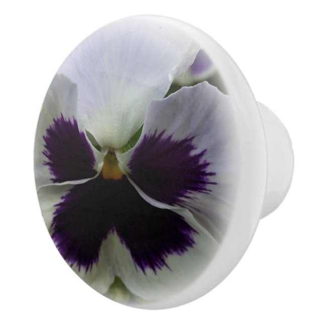 Pomo De Cerámica Pañuelo morado y blanco (Derecha)
