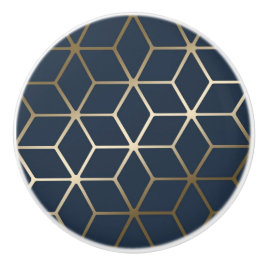 Pomo De Cerámica Pañuelos cerámicos - Plata geométrica y azul/gris