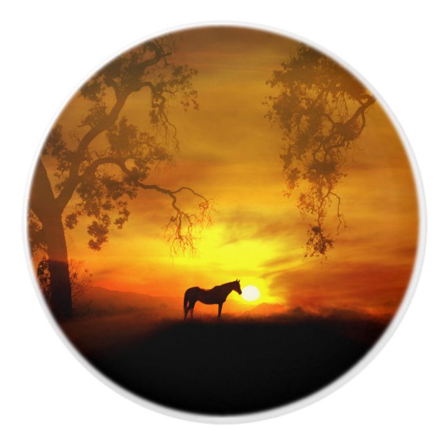 Pomo De Cerámica Pañuelos de decoración de caballos (Anverso)