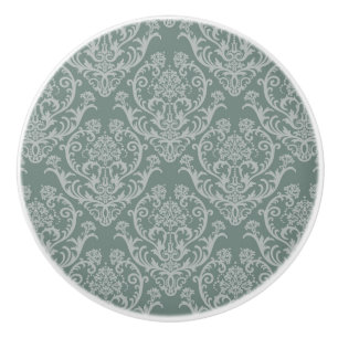 Pomo De Cerámica Papel pintado floral verde