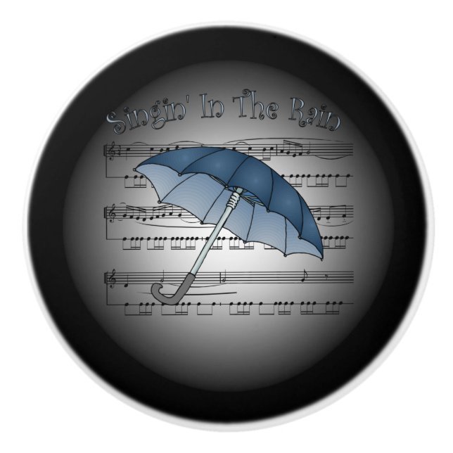 Pomo De Cerámica Paraguas coloridos ~ Singin’ In Rain ~ Music ~ (Anverso)