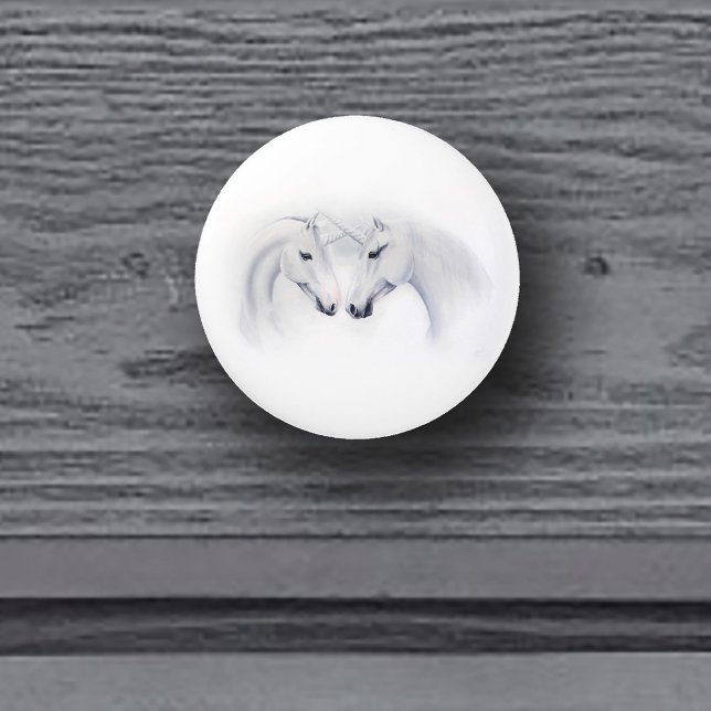 Pomo De Cerámica Pareja blanca de Unicornios (Subido por el creador)