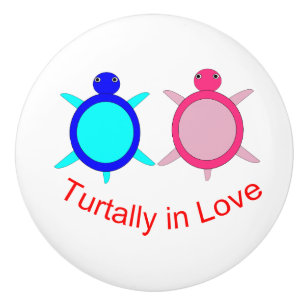 Pomo De Cerámica Pareja De Tortuga Cuta