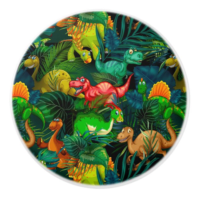 Pomo De Cerámica Parque de los dinosaurios (Anverso)