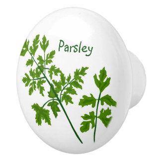 Pomo De Cerámica Parsley Herbs Kitchen Knob cerámico