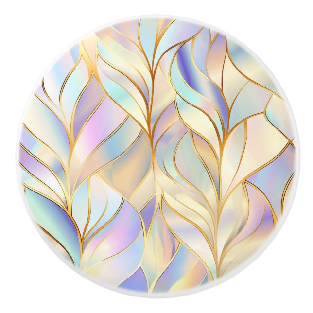 Pomo De Cerámica Pastel Abstracto Elegante (Anverso)