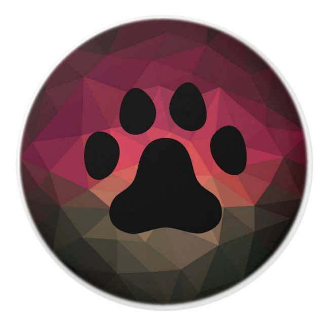 Pomo De Cerámica Pata de perro, huella animal, pie de gato  (Anverso)