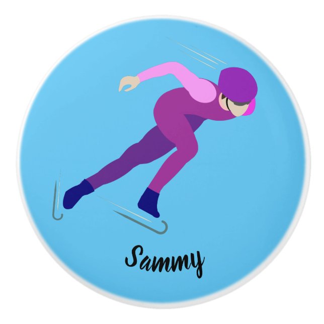 Pomo De Cerámica Patinaje de velocidad (Anverso)