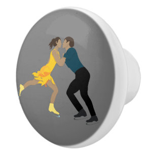Pomo De Cerámica Patinaje gráfico
