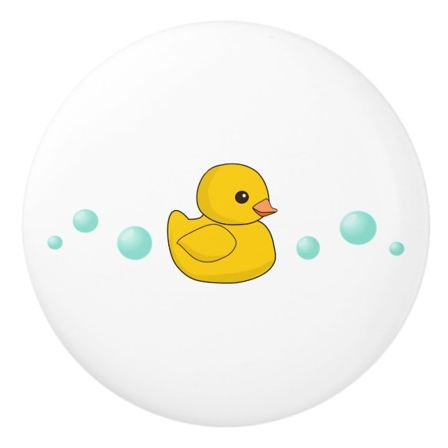 Pomo De Cerámica Pato de caucho/duckie/ducky (Anverso)