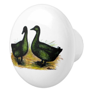 Pomo De Cerámica Patos: Cayuga Pair
