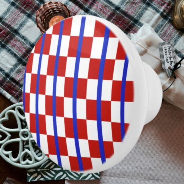Pomo De Cerámica Patriotic Checkerboard Ceramic Knob (Subido por el creador)