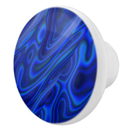 Pomo De Cerámica Patrón abstracto fractal de la cubierta azul Paua 