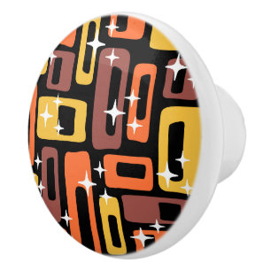Pomo De Cerámica Patrón abstracto moderno del siglo medio retro