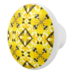 Pomo De Cerámica Patrón amarillo elegante