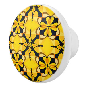 Pomo De Cerámica Patrón amarillo elegante