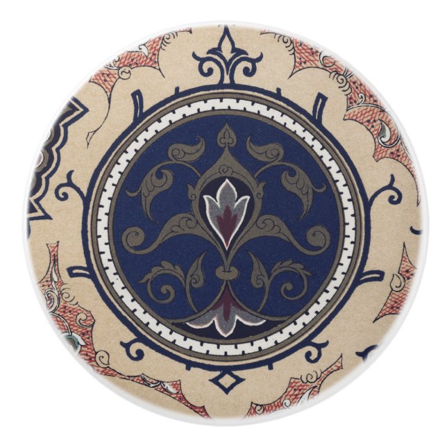 Pomo De Cerámica Patrón árabe vintage (Anverso)