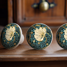 Pomo De Cerámica Patrón Cerámico Antiguo William Morris Pimpernel K