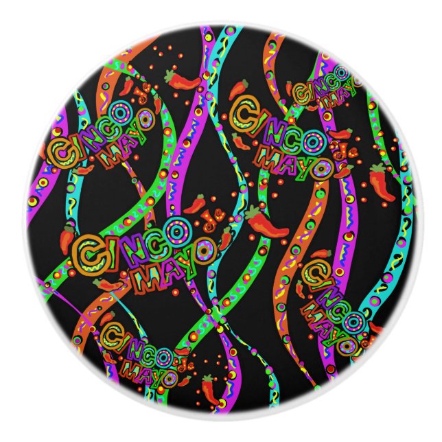 Pomo De Cerámica Patrón Cinco de Mayo (Anverso)