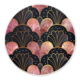 Pomo De Cerámica Patrón clásico de abanico Art Deco
