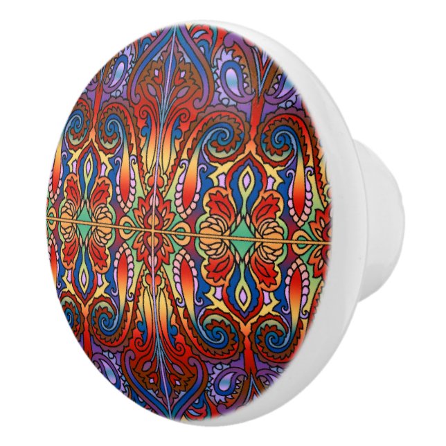 Pomo De Cerámica Patrón de acuarela oriental I + sus ideas (Derecha)