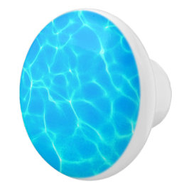 Pomo De Cerámica Patrón de agua Aqua con ondas reflectantes