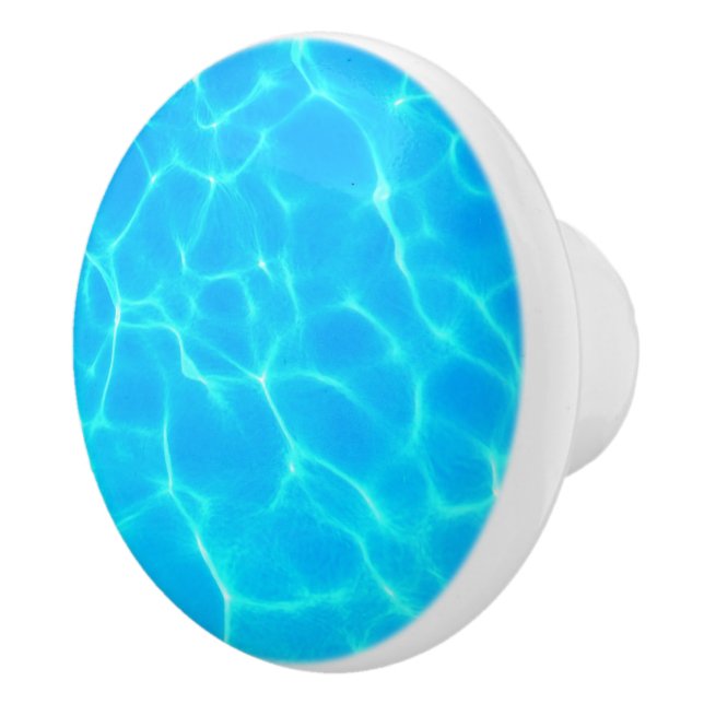 Pomo De Cerámica Patrón de agua Aqua con ondas reflectantes (Derecha)