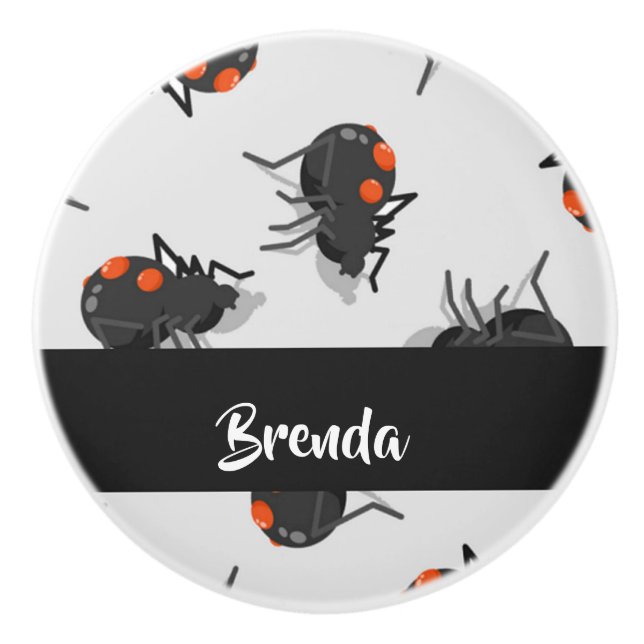 Pomo De Cerámica Patrón de araña de viuda negra (Anverso)