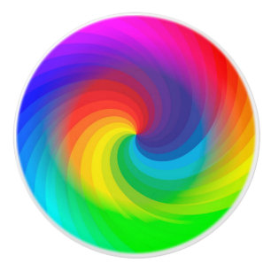 Pomo De Cerámica Patrón de arte de barniz de tinte arco iris de co