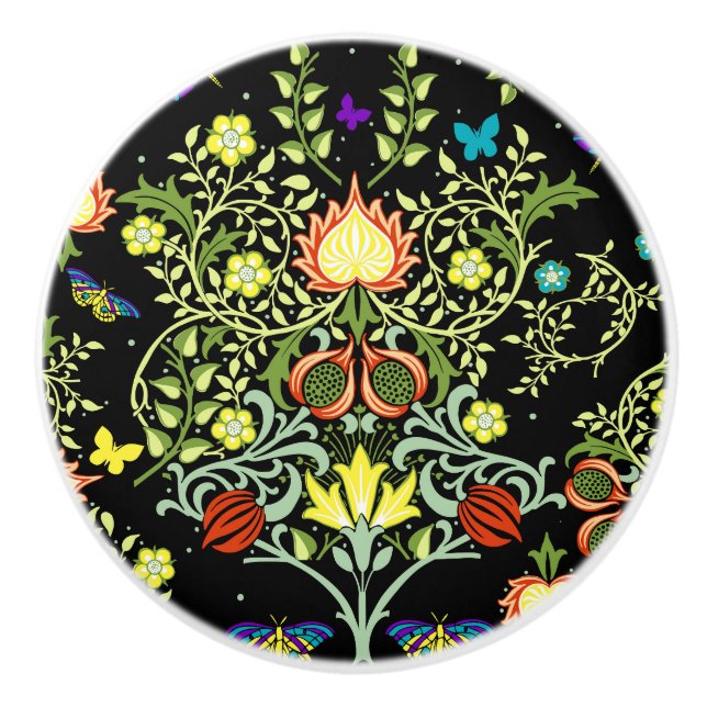 Pomo De Cerámica Patrón De Arte Y Artesanía De William Morris (Anverso)