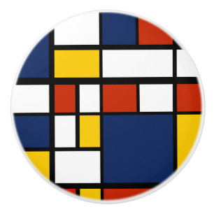 Pomo De Cerámica patrón de bauhaus pintura de arte geométrico abstr