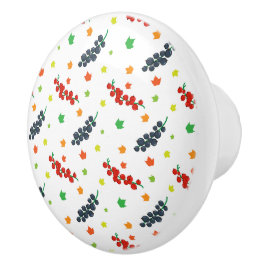 Pomo De Cerámica Patrón De Bayas, Redberry, Blueberry, Fruta