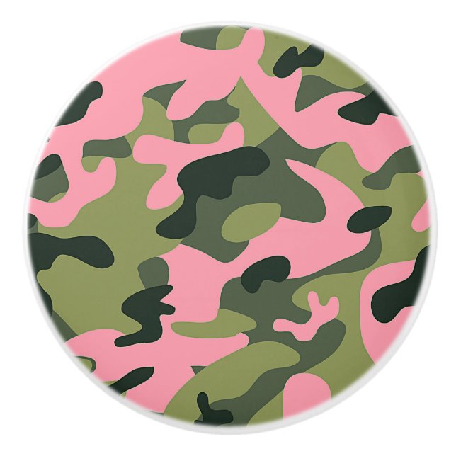 Pomo De Cerámica Patrón de camuflaje del Camo del Ejército Verde Ro (Anverso)