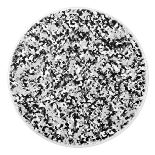 Pomo De Cerámica Patrón de Camuflaje Gris Blanco Ártico Negro