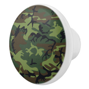 Pomo De Cerámica Patrón de camuflaje verde, patrón militar, ejércit