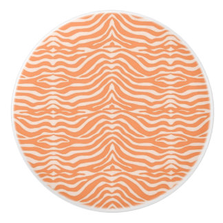 Pomo De Cerámica Patrón de cebra naranja