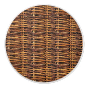Pomo De Cerámica Patrón de cesta de mimbre