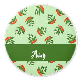 Pomo De Cerámica Patrón de chile rojo y verde