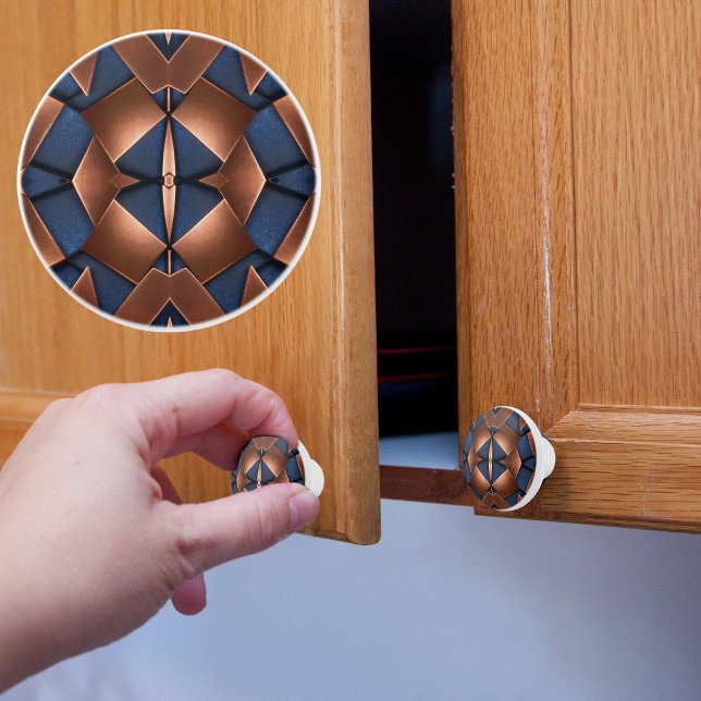 Pomo De Cerámica Patrón de cobre y azul (Subido por el creador)